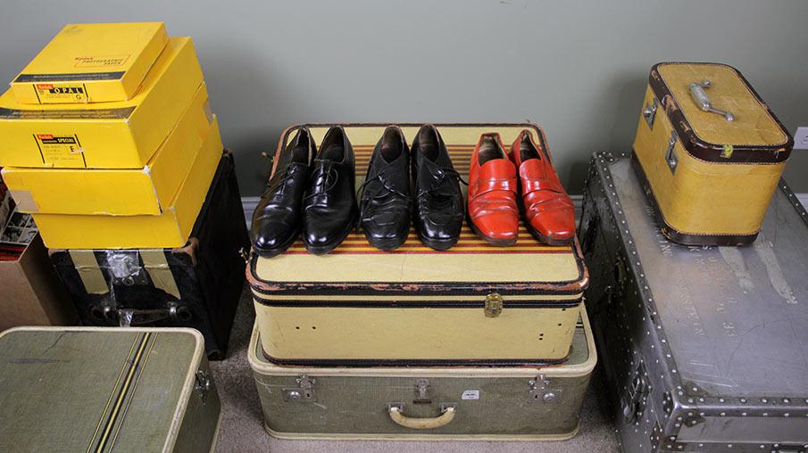 Suitcases and shoes belonging to Maier